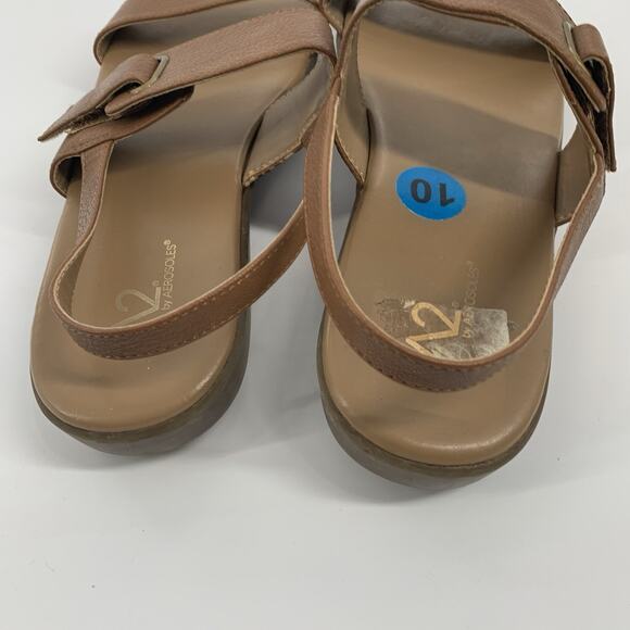 A2 by Aerosoles Interpret Faux Leather Strappy Open Toe Sandals 10 Tan Beige - Picture 3 of 8